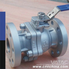 Wcb / CF8 / CF8m Valve à bille à brides 1/4 &quot;à levier à levier